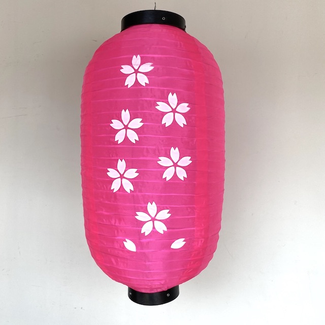 LANTERN, Asian - Japanese Pink Silk w White Flower 20 x 50cm L  